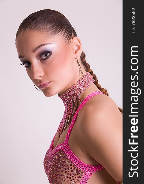 Portrait of dancer girl, studio shot