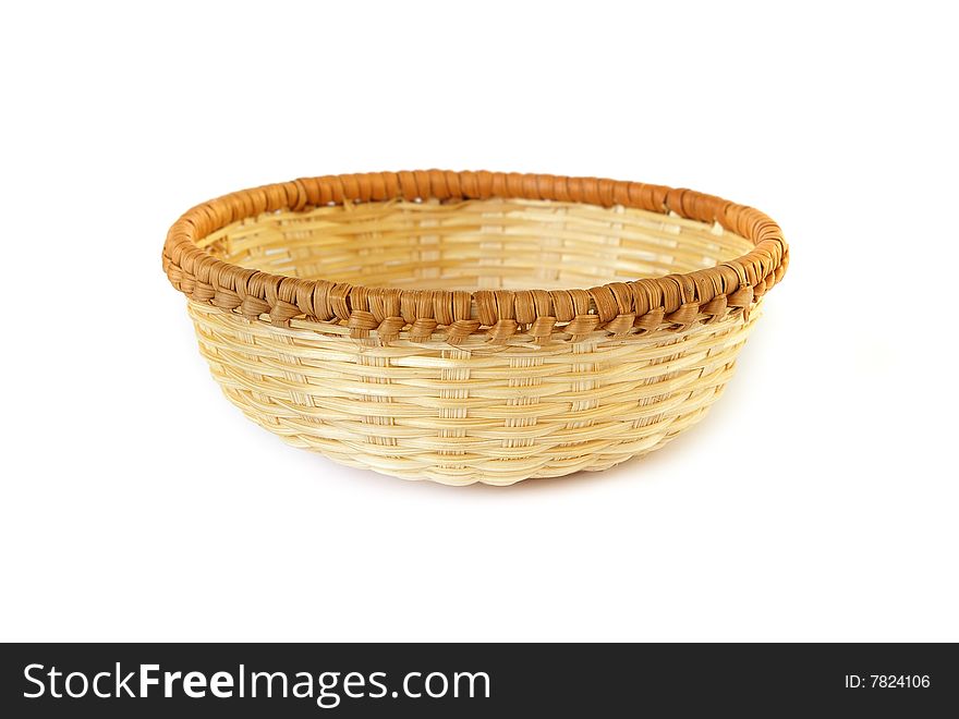 Woven basket isolated on a white background. Woven basket isolated on a white background