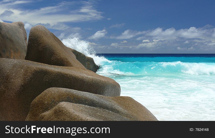 The picture was shot at the beach Anse Georgettes, Praslin, Seychelles, 2008. The picture was shot at the beach Anse Georgettes, Praslin, Seychelles, 2008.