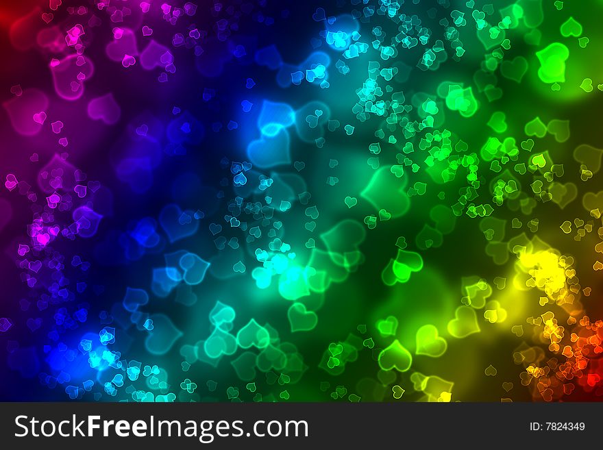 Background with colourful love signs. Background with colourful love signs