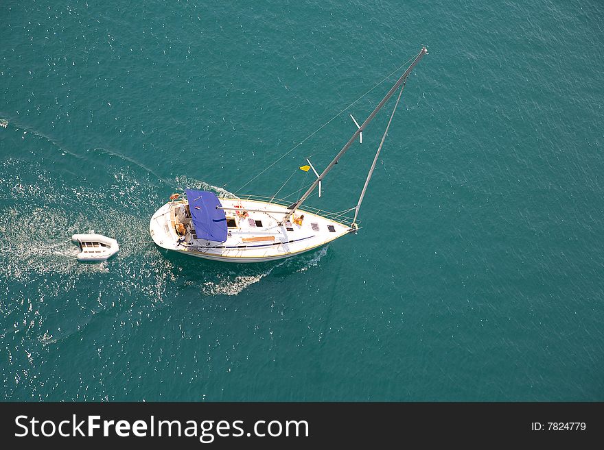 Yachting in Croatia - fragment of Dubrovnik waters. Yachting in Croatia - fragment of Dubrovnik waters