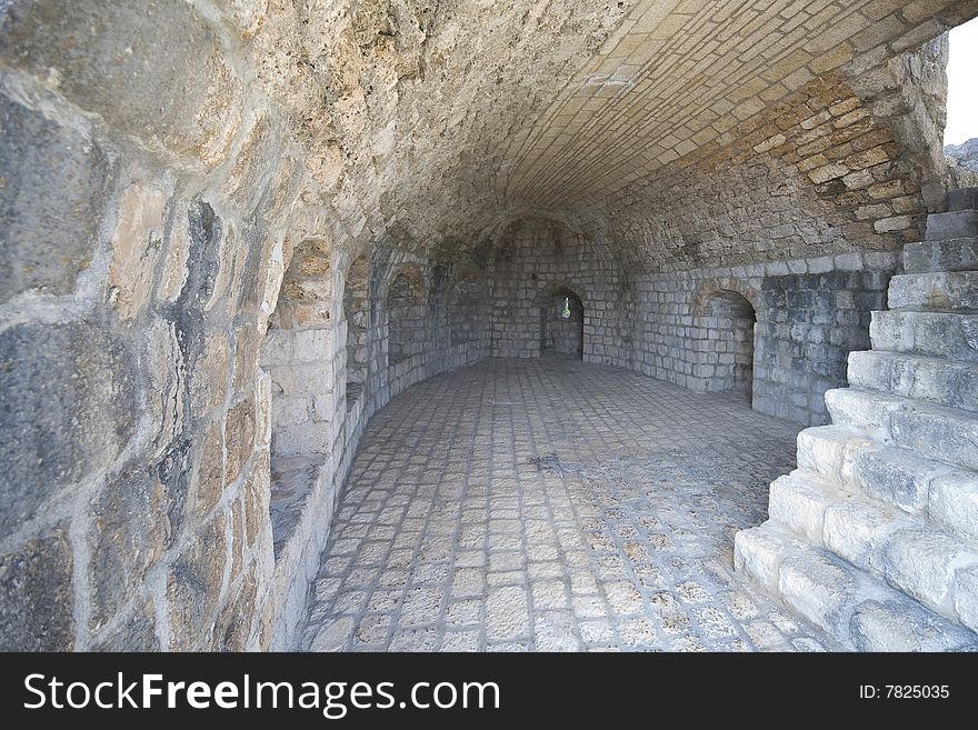 Fragment Of Old City Walls In Ston