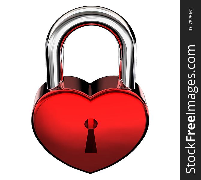 Heart shape Padlock isolated heres