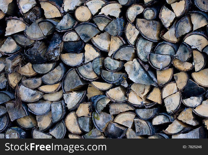 Pile of firewood, stacked for winter