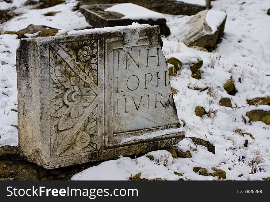 Roman ruins and inscriptions at Sarmizegetusa