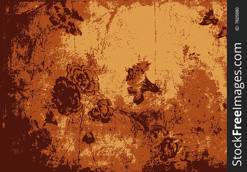 Distressed Foral Paper Texture