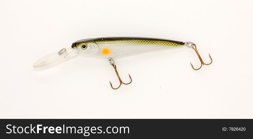Isolated image of a deep diving jerkbait lure