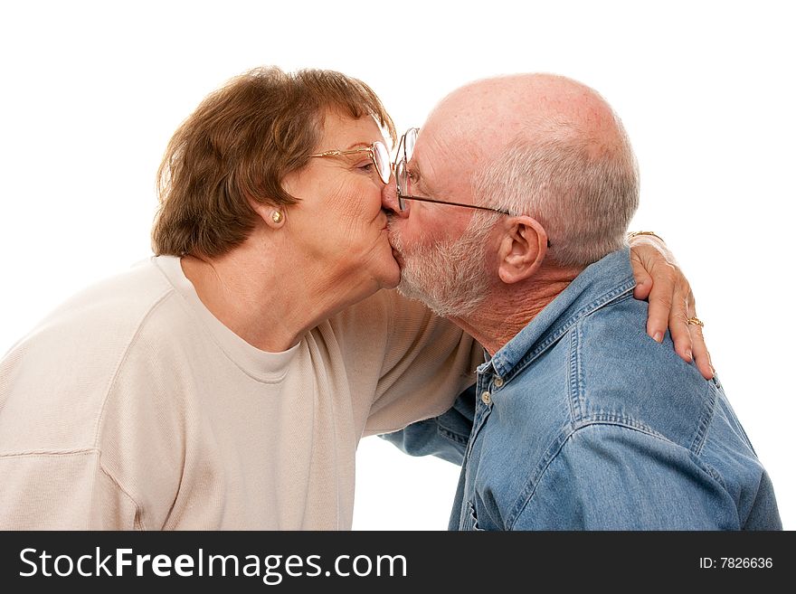 Affectionate Senior Couple Kissing