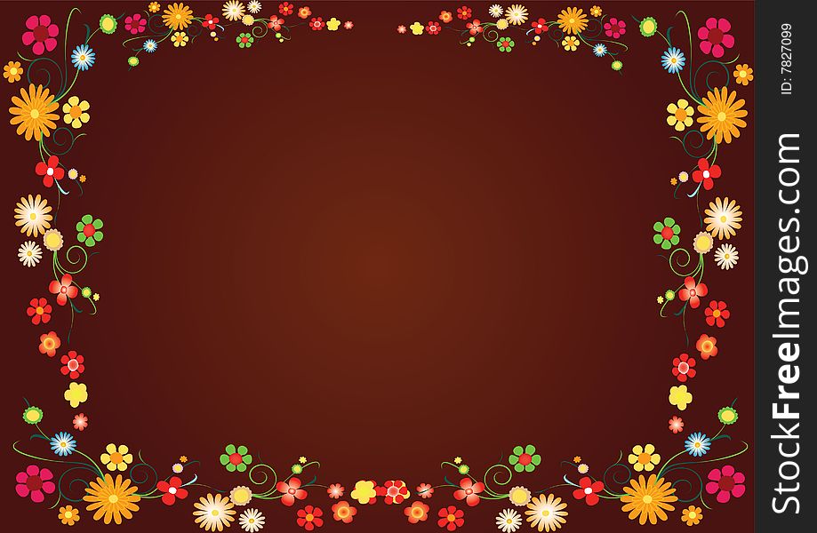 Abstract brown  floral background