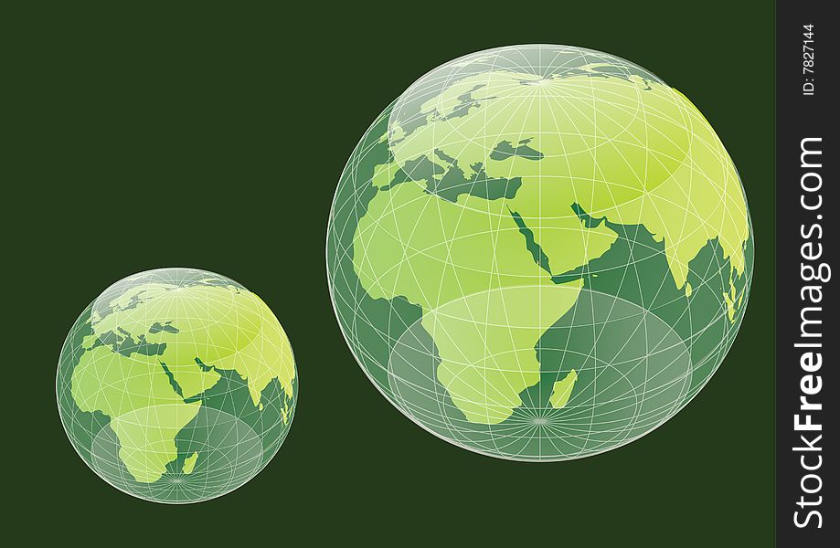 Globe in green background