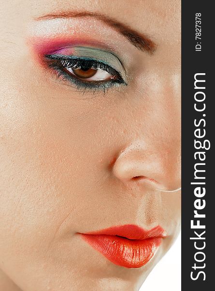 Young attractive female, beauty and makeup concept, face closeup