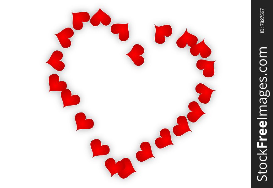 Set of many hearts which make next heart. Set of many hearts which make next heart.