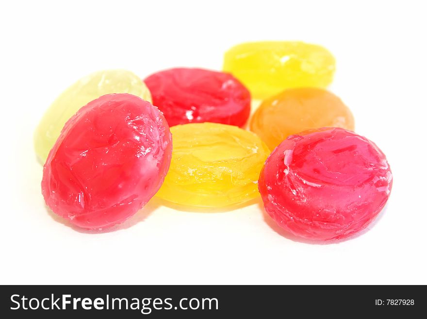 Colorful candy on white background