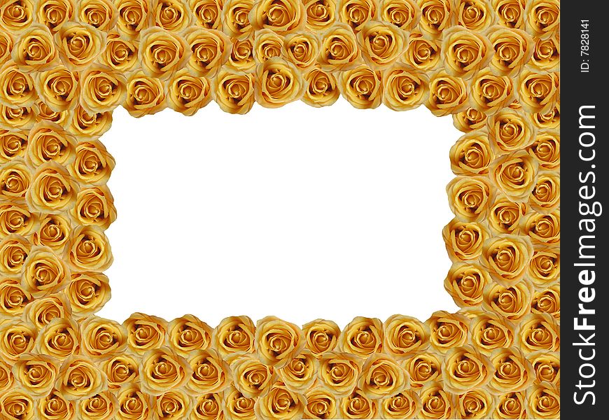 A photoframe made of yellow Roses. A photoframe made of yellow Roses