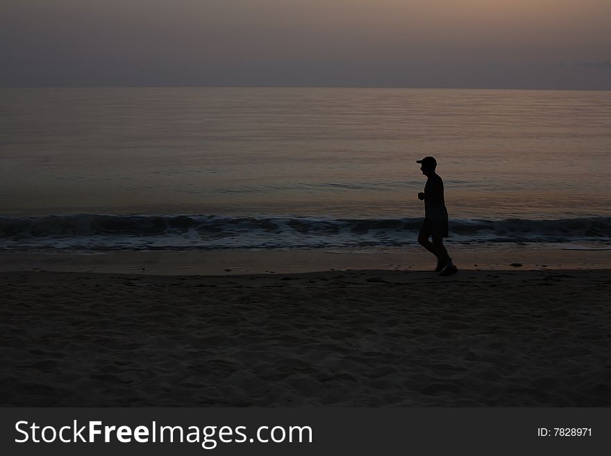 Silhouettes of runner on dawn. Silhouettes of runner on dawn