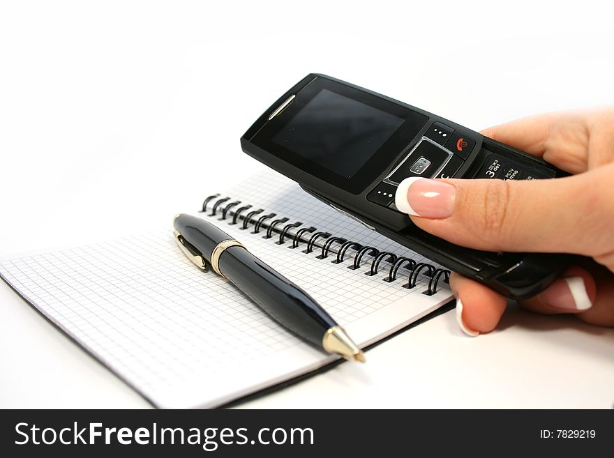 woman hand holding mobile phone