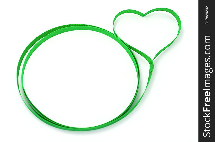 Green tape heart on white
