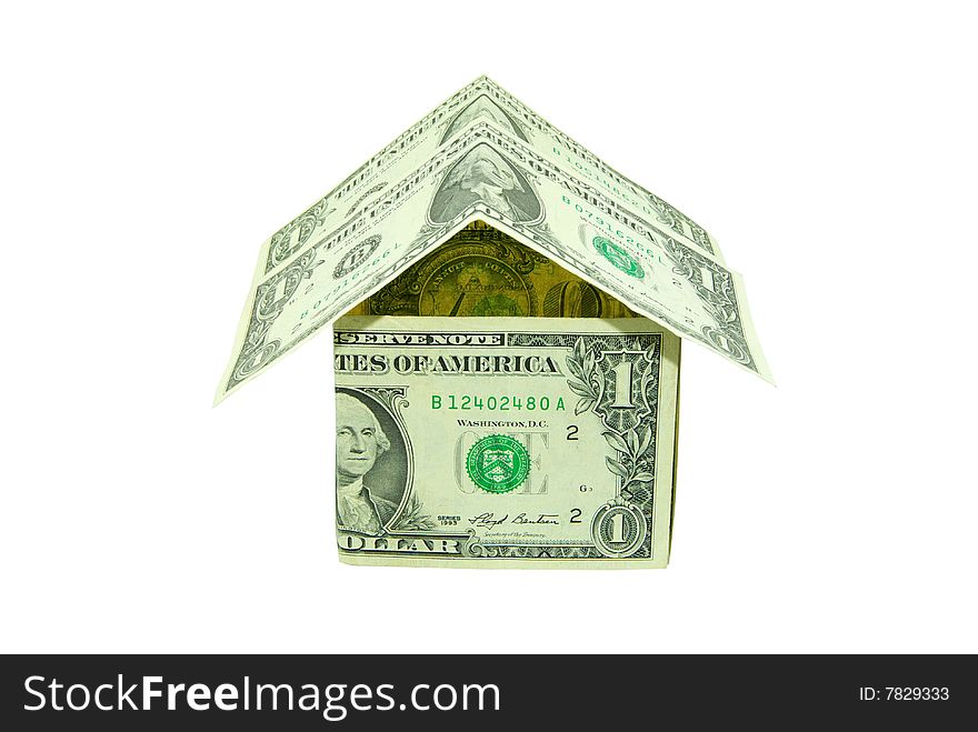 Money house isolated  on white background