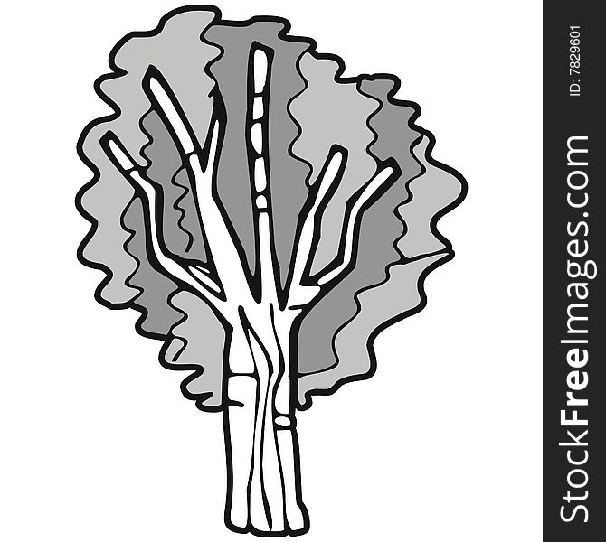 Vector illustration of a cartoony tree