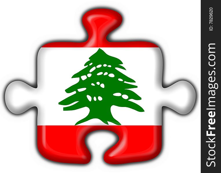 Lebanon button flag - 3d made. Lebanon button flag - 3d made