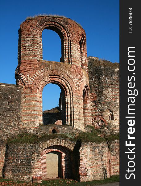 Part of the roman Imperial Baths (Kaiserthermen) in Trier, Germany. Part of the roman Imperial Baths (Kaiserthermen) in Trier, Germany