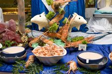 King Prawns And Lobsters With Butter Dolphins Royalty Free Stock Photos King Prawns And Lobsters With Butter Dolphins Royalty Free Stock Photos