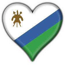 Lesotho Button Flag Heart Shape Royalty Free Stock Photography
