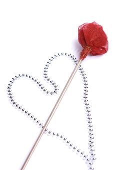 Necklace With A Heart Shape And A Rose Stock Photo Necklace With A Heart Shape And A Rose Stock Photo