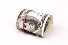 Convolutions Of Hundreds Dollars Banknotes Royalty Free Stock Photography