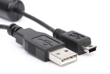 Usb Cable On White Background Stock Images Usb Cable On White Background Stock Images