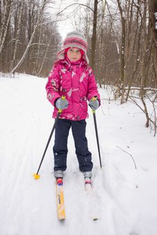 5 Years Old Girl Cross-country Skiing Stock Photography 5 Years Old Girl Cross-country Skiing Stock Photography