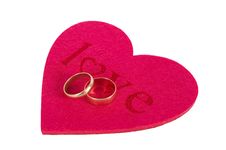 Heart And Two Rings Stock Images