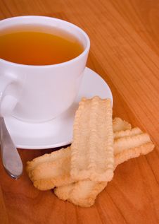 Cup Of Tea And Cookies Stock Photos