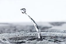 Clear Water Splash With Drops Stock Photography