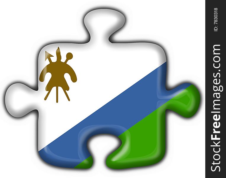 Lesotho button flag puzzle shape