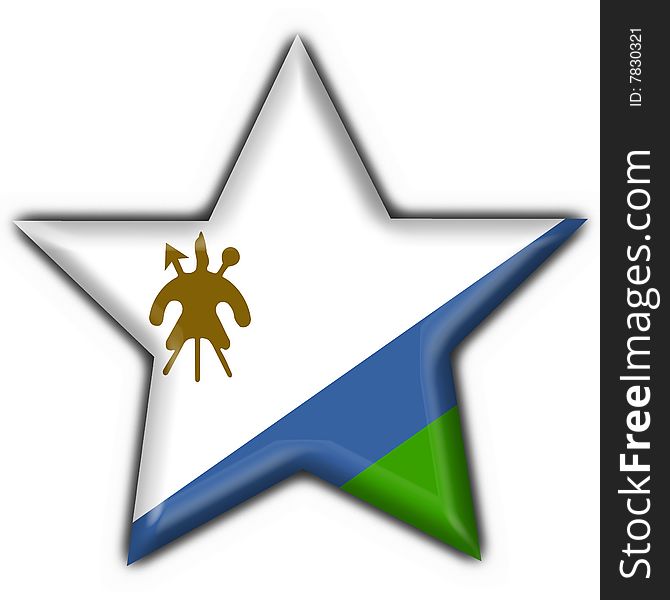 Lesotho button flag star shape