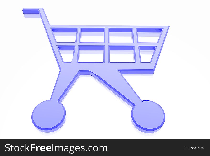 3d basket isolated in white background