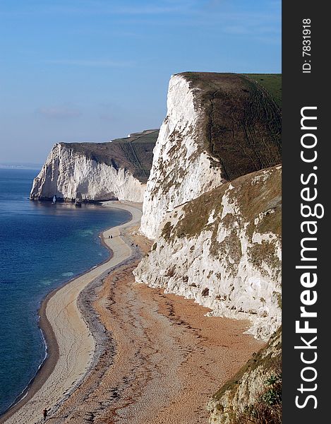 Chalk Cliffs on the Dorset Coast. Chalk Cliffs on the Dorset Coast