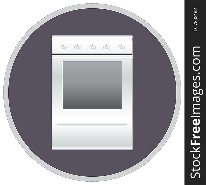 Stylized oven. Icon.Vector illustration.