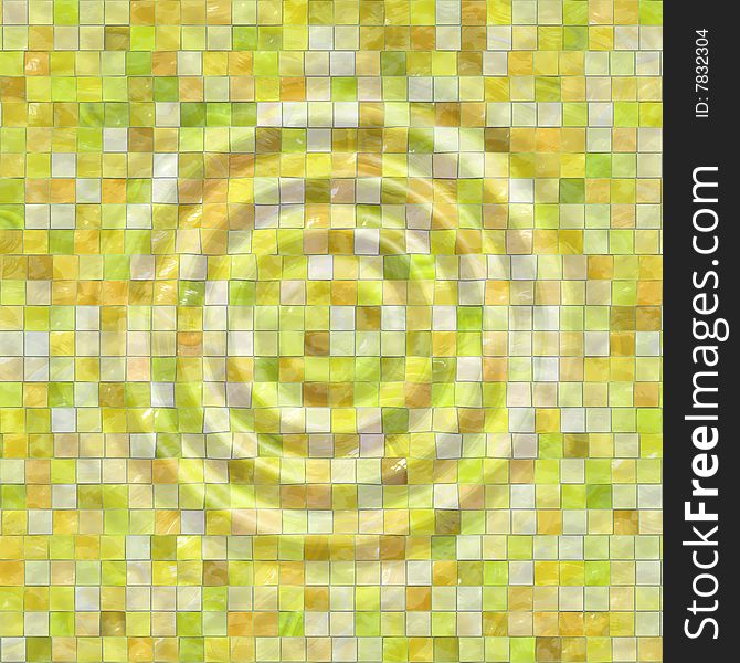 Illustration of mosaic texture with rippled waves