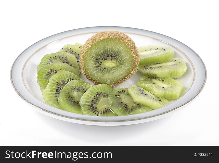 Kiwi Fruit Slices On Saucer