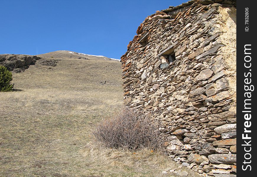 Photos of the site of the hut of the penin, the high Alps, France. Photos of the site of the hut of the penin, the high Alps, France