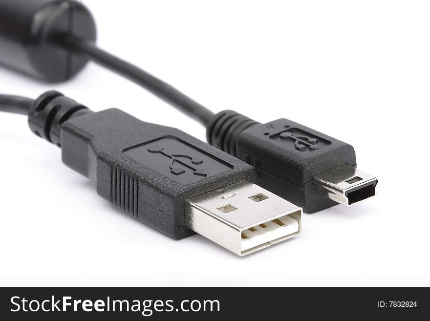 Usb Cable On White Background
