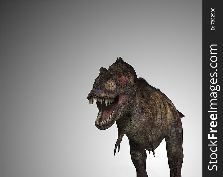 A Tyrannosaurus Rex dinosaur, with a menacing mouth. A Tyrannosaurus Rex dinosaur, with a menacing mouth.