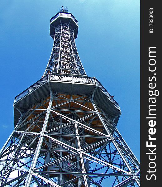 Petrin Lookout Tower on Petrin Hill, Prague. Petrin Lookout Tower on Petrin Hill, Prague