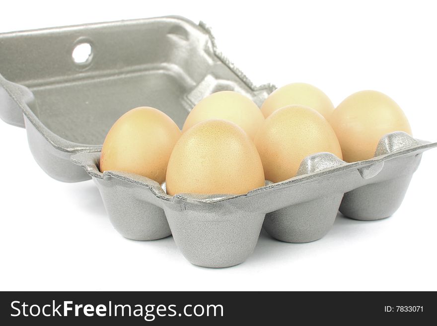 Eggs carton isolated on white