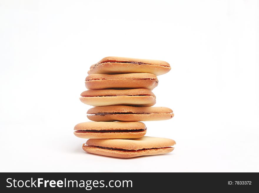 Some  cookie with white background