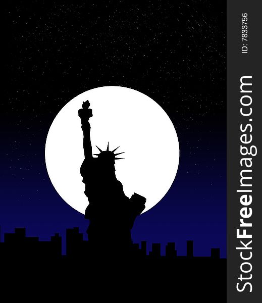 The statue of liberty by a new York skyline. The statue of liberty by a new York skyline.