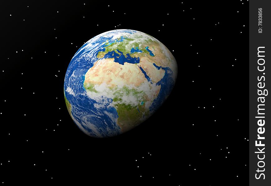 Earth on the sky background