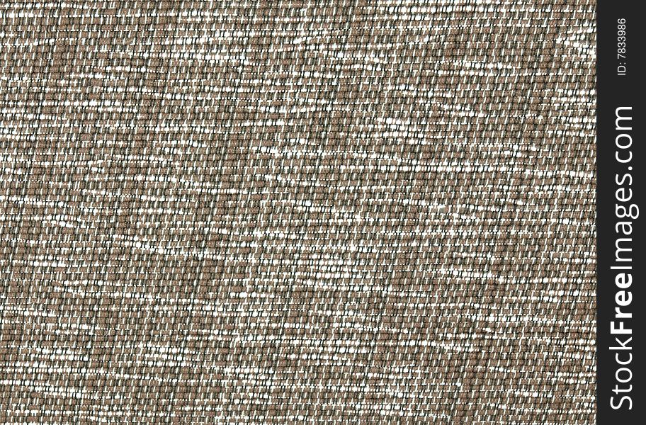 A cotton woven white and brown textile with slanted pattern. A cotton woven white and brown textile with slanted pattern.